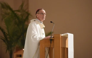 Archbishop Charles C. Thompson during the 2021 Chrism Mass at SS. Peter and Paul Cathedral in Indianapolis. Sean Gallagher, The Criterion